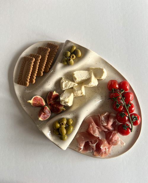 Taca na przekąski WAVY no. 2 beż