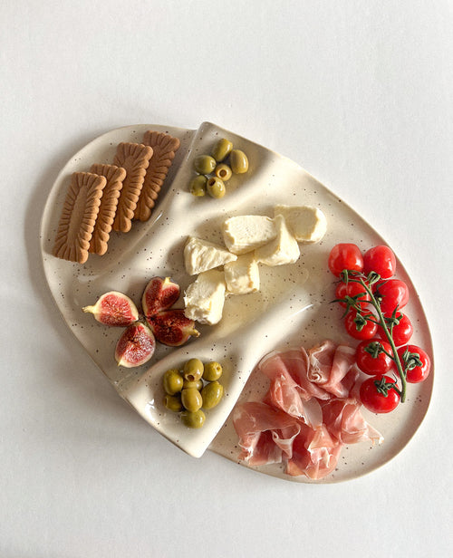 Taca na przekąski WAVY no. 2 beż