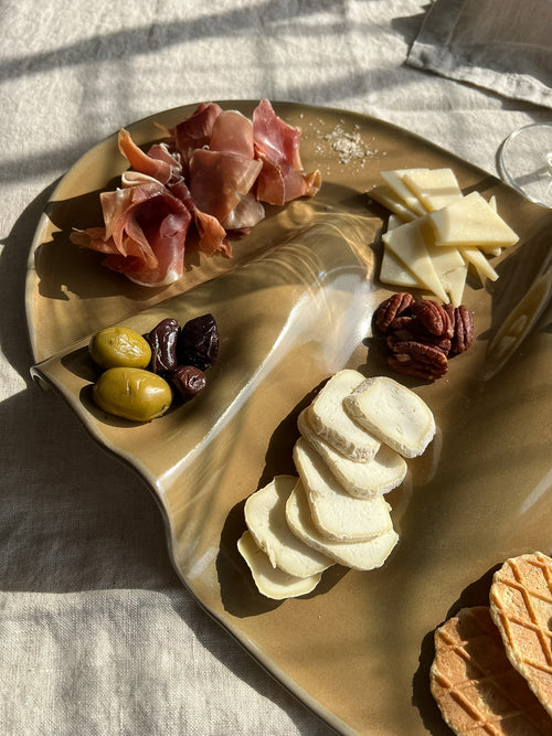 Taca na przekąski WAVY no. 2 jasny brąz