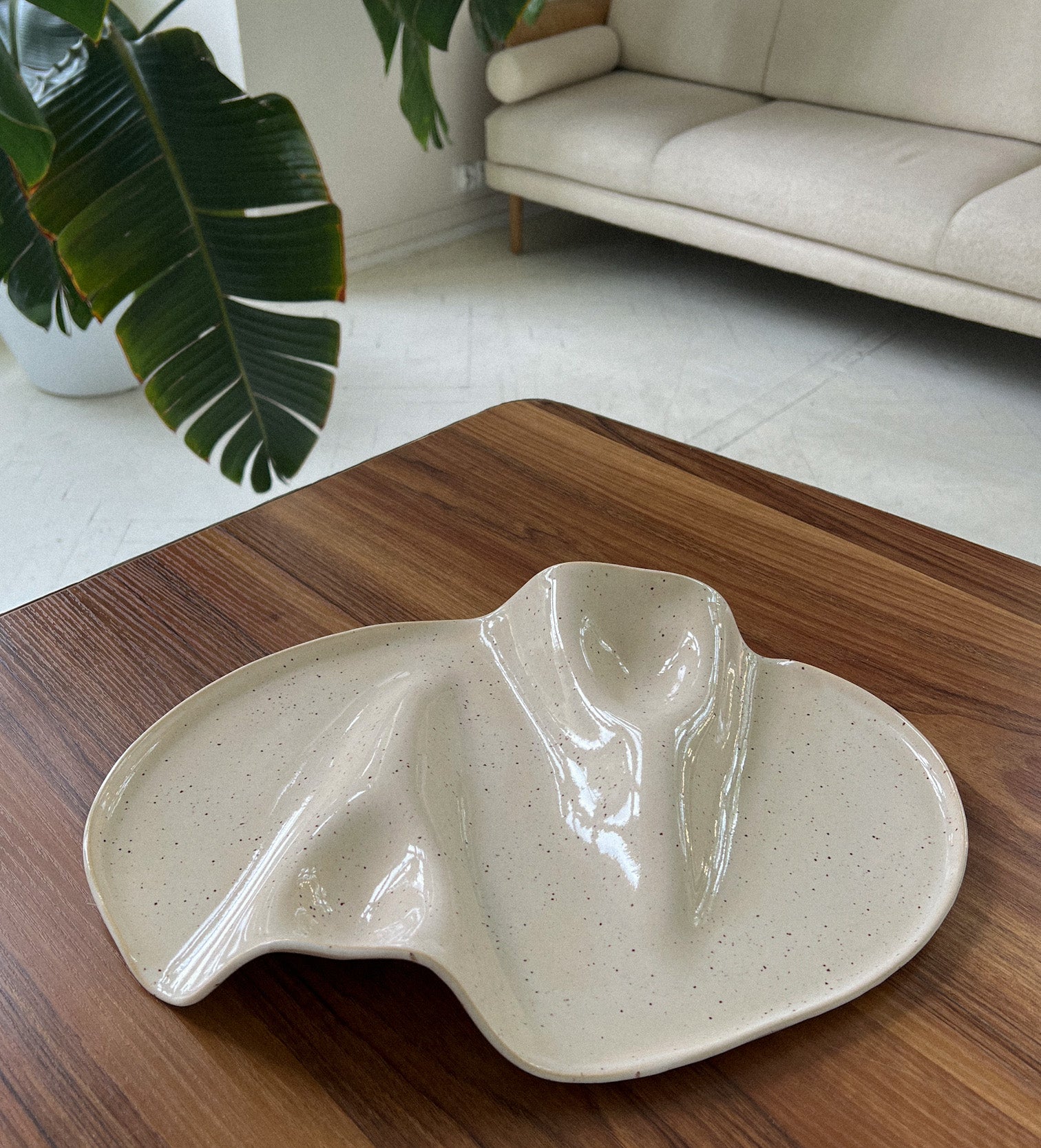 Taca na przekąski WAVY no. 2 IVORY