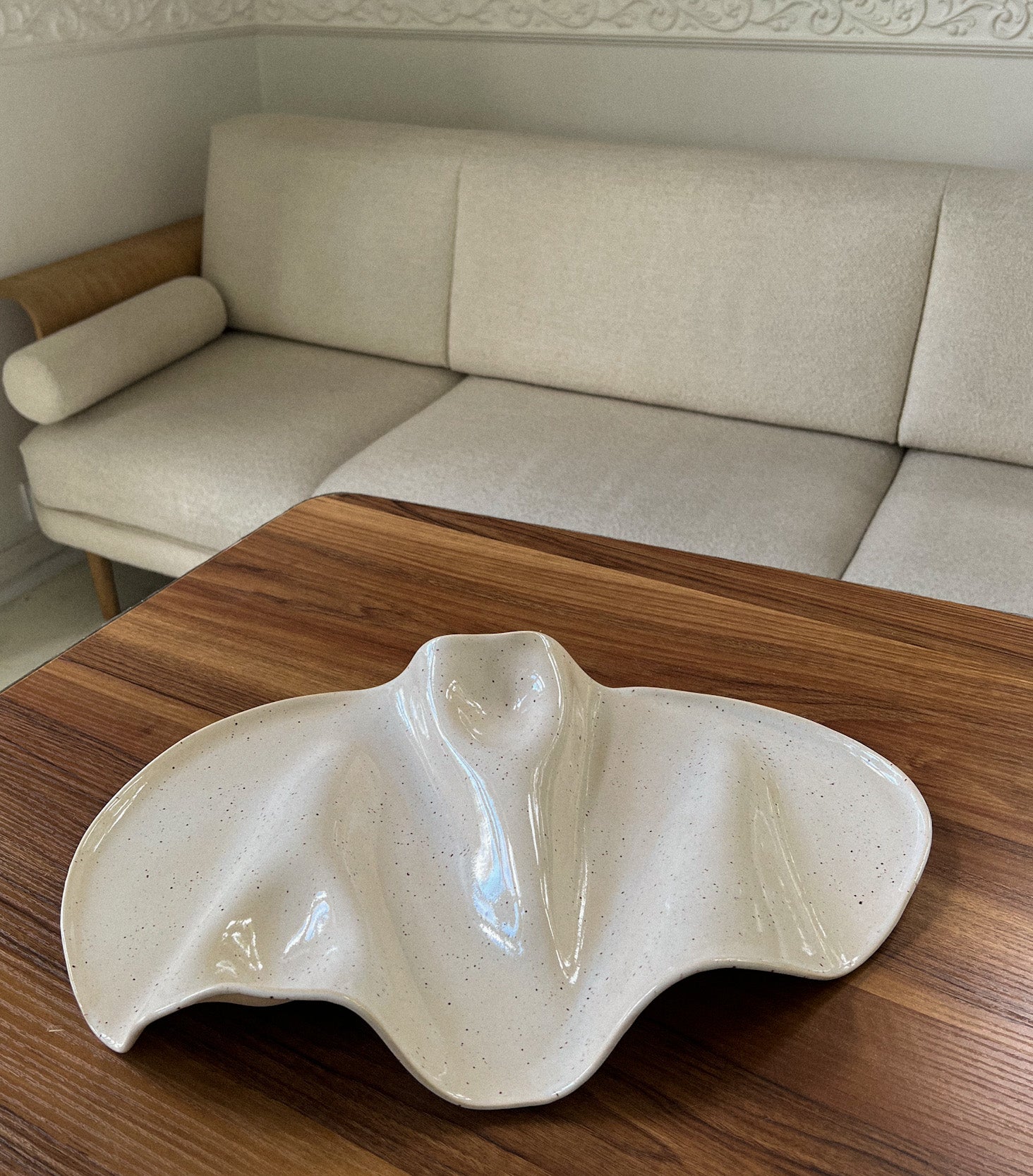 Taca na przekąski WAVY no. 4 IVORY