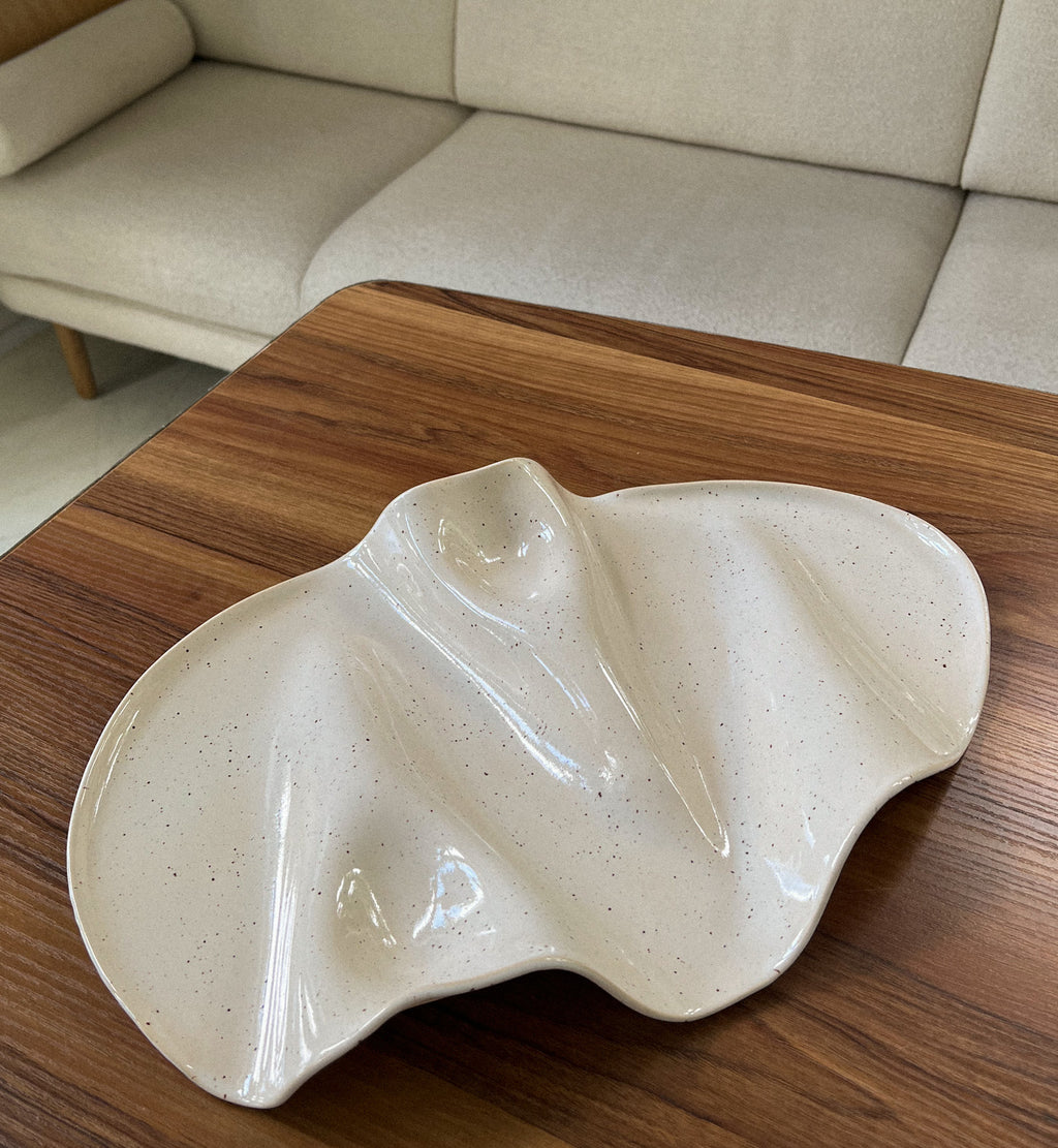 Taca na przekąski WAVY no. 4 IVORY