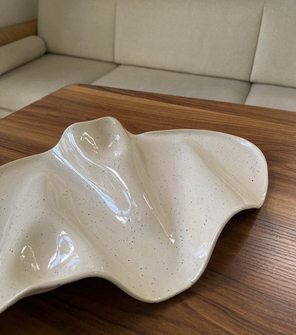 Taca na przekąski WAVY no. 4 IVORY